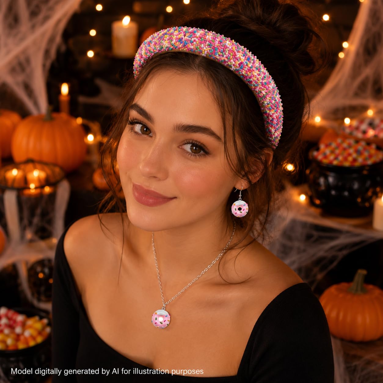Donut Headband Costume Accessories Set, Halloween Costume for Women image 4