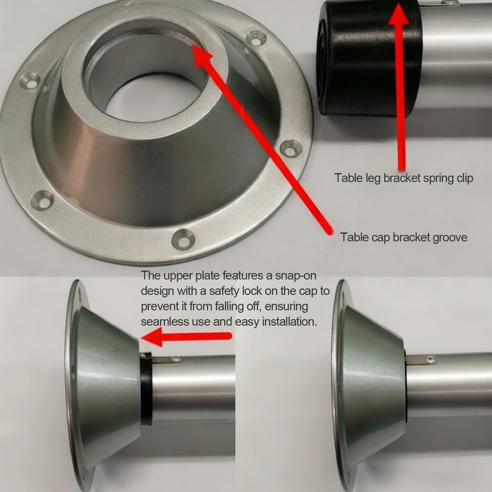 Nogi stołowe do kamperów, montaż na stole, zdejmowana rama stołu do kampera, materiał ze stopu aluminium, nadaje się do kamperów(76 cm/30 cali)