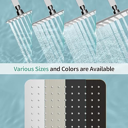 Miniatura 7 de SR Sun RISE - Cabeza de regadera de 12 pulgadas de acero inoxidable 304 de acabado cepillado y níquel, alta presión de agua, ultradelgada, ahorra