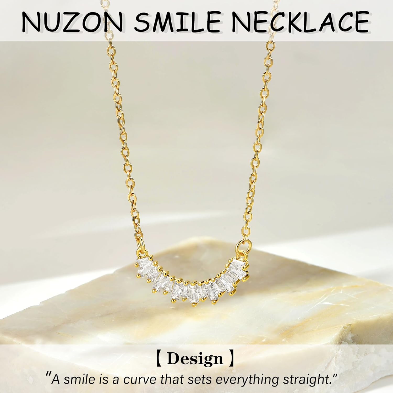 NUZON Sunburst Heart / 2-Tone Interlocking/CZ Evil Eye/Single Pearl/Love Heart Pendant Necklace for Women 14K Gold Chain Necklace Chunky Statement Jewelry - Image 5