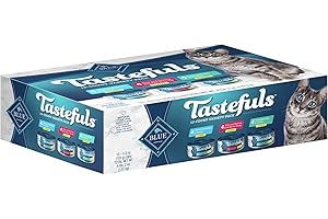 Tastefuls Natural Flaked Wet Cat Food Variety Pack, Tuna, Chicken and Fish...