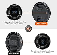 Vista 4 de JJC 2-Pack 52mm Tapa de lente frontal con protector elástico para Nikon D3000, D3100, D3200, D3300, D5000, D5100, D5200, D5300, D5500 con lente kit