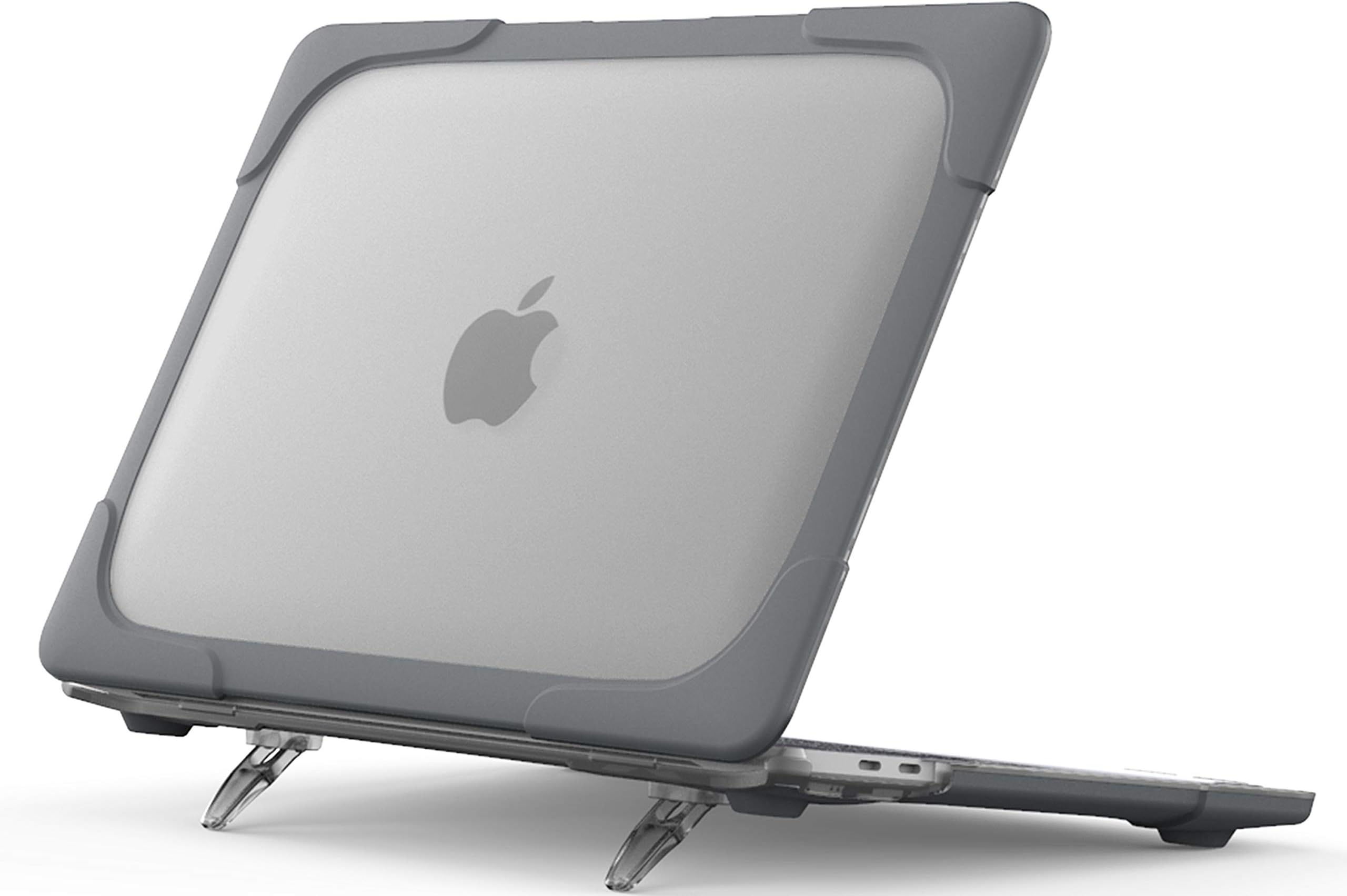 ProCase for MacBook Pro 13 Inch 2023 M2, 2022 2020 M1 A2338/ A2289/ A2251, Heavy Duty Hard Shell Case with Dual Layer Protective Cover and Kickstand for MacBook Pro 13-inch -Grey