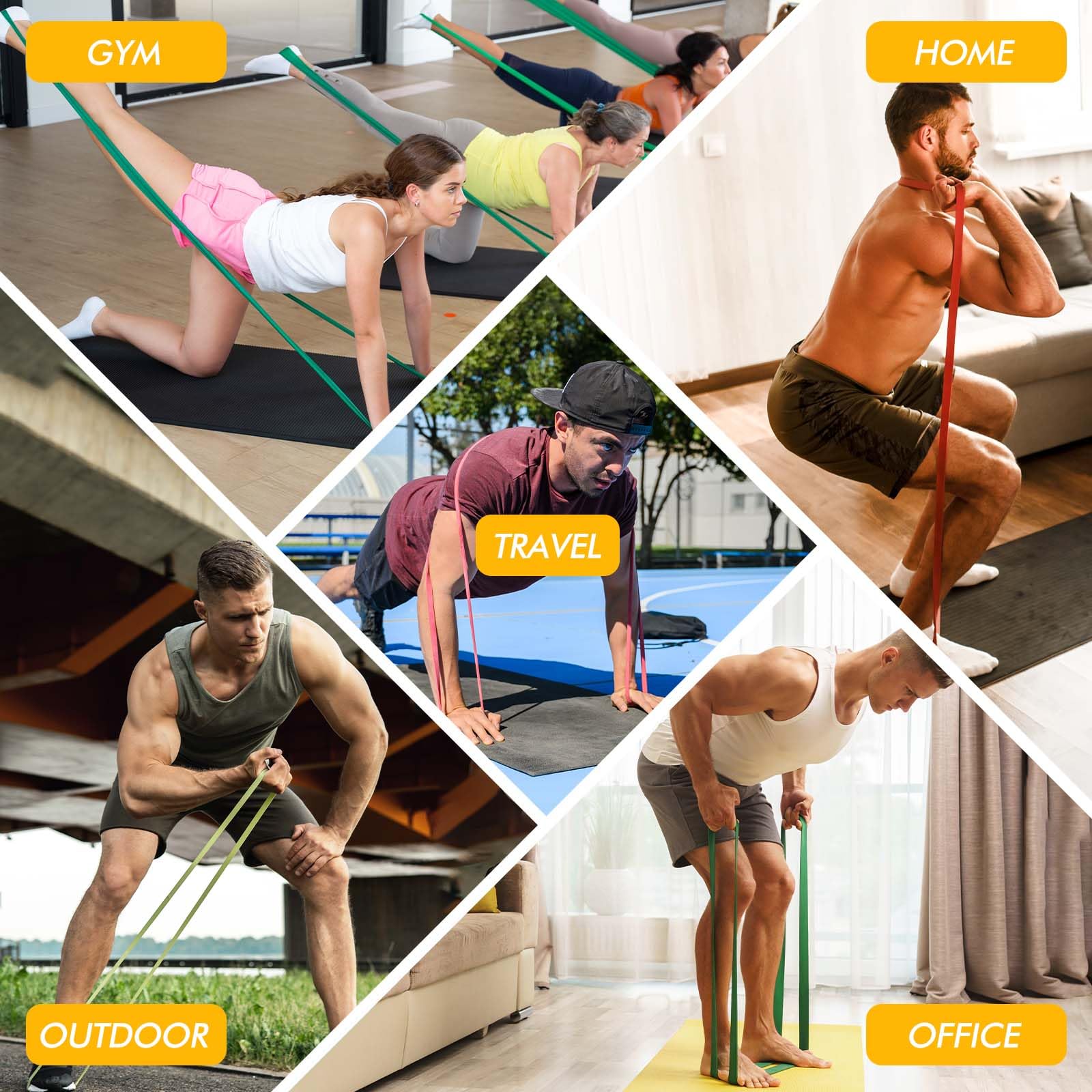 Widerstandsbänder Set Fitnessbänder 5 Stufen Klimmzugbänder für Männer und Frauen Fitness Übungsbänder für Krafttraining, Heimgymnastik, Physiotherapie, Yoga, Klimmzug-Hilfsbänder mit Türanker