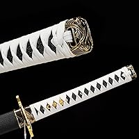 Vista 7 de Yamato - Espada Katana de acero al carbono 1095 de 41 pulgadas, espada samurái de espiga completa, juego de armas, colección de accesorios de regalo