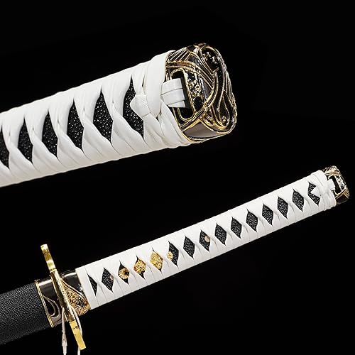 Miniatura 7 de Yamato - Espada Katana de acero al carbono 1095 de 41 pulgadas, espada samurái de espiga completa, juego de armas, colección de accesorios de regalo