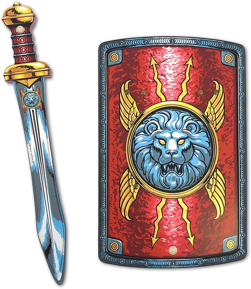 Liontouch - Roman Legionary Gladius Sword & Scutum Shield - Age 3-8 Years | Toy Set for Boys' Pretend Soldier Play in Ancient Rome | Safe Weapons & Accessories for Kids' Dress Up & Gladiator Costumes