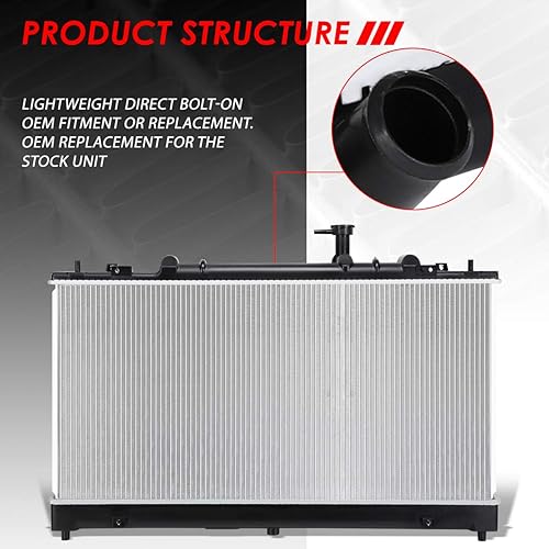 Vista 54 de Auto Dynasty Radiador compatible con 06-10 Mazda 5 2.3L AT, DPI 2894 Radiador de enfriamiento de 1 fila estilo fábrica, núcleo de aluminio