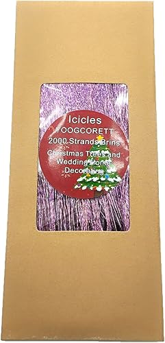 Miniatura 5 de YOOGCORETT Guirnalda de 2000 hebras plateadas de carámbanos de Navidad, oropel brillante, guirnalda de flecos de papel de aluminio para decoración