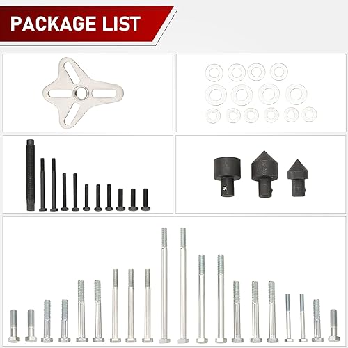 Miniatura 2 de ATPEAM Juego de extractores de equilibrador armónico de 46 piezas  Kit de extractor de volante, uso con equilibradores armónicos, poleas de cigüeñal