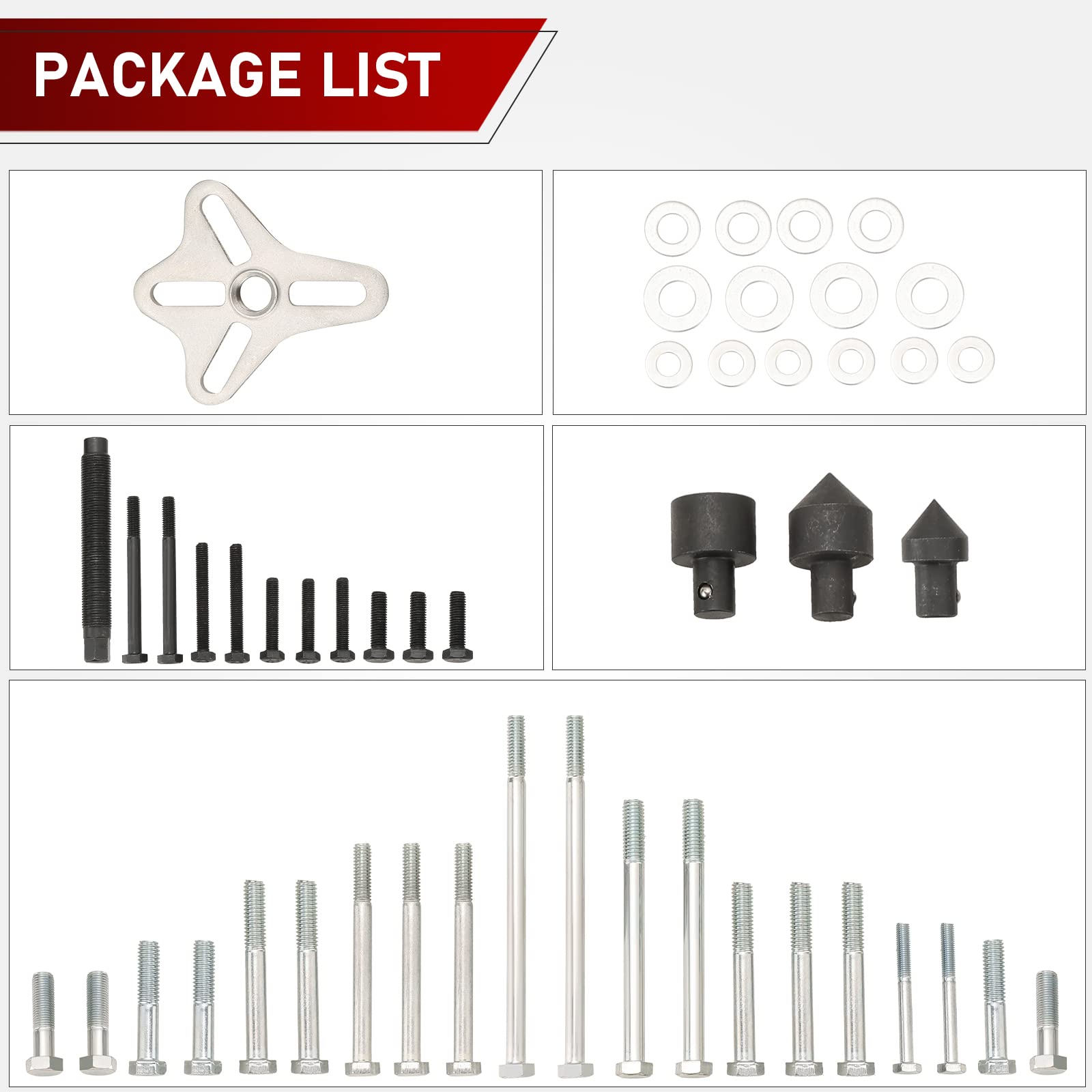 ATPEAM Kit 46 Pièces Arrache Volant Magnétique, Extracteur Universel pour Retrait de Volant et Équilibreur Harmonique 35-95mm