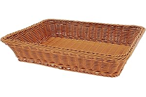 ANRUIDE Bread Trays 16-Inch Poly Wicker Woven Bread Serving Basket