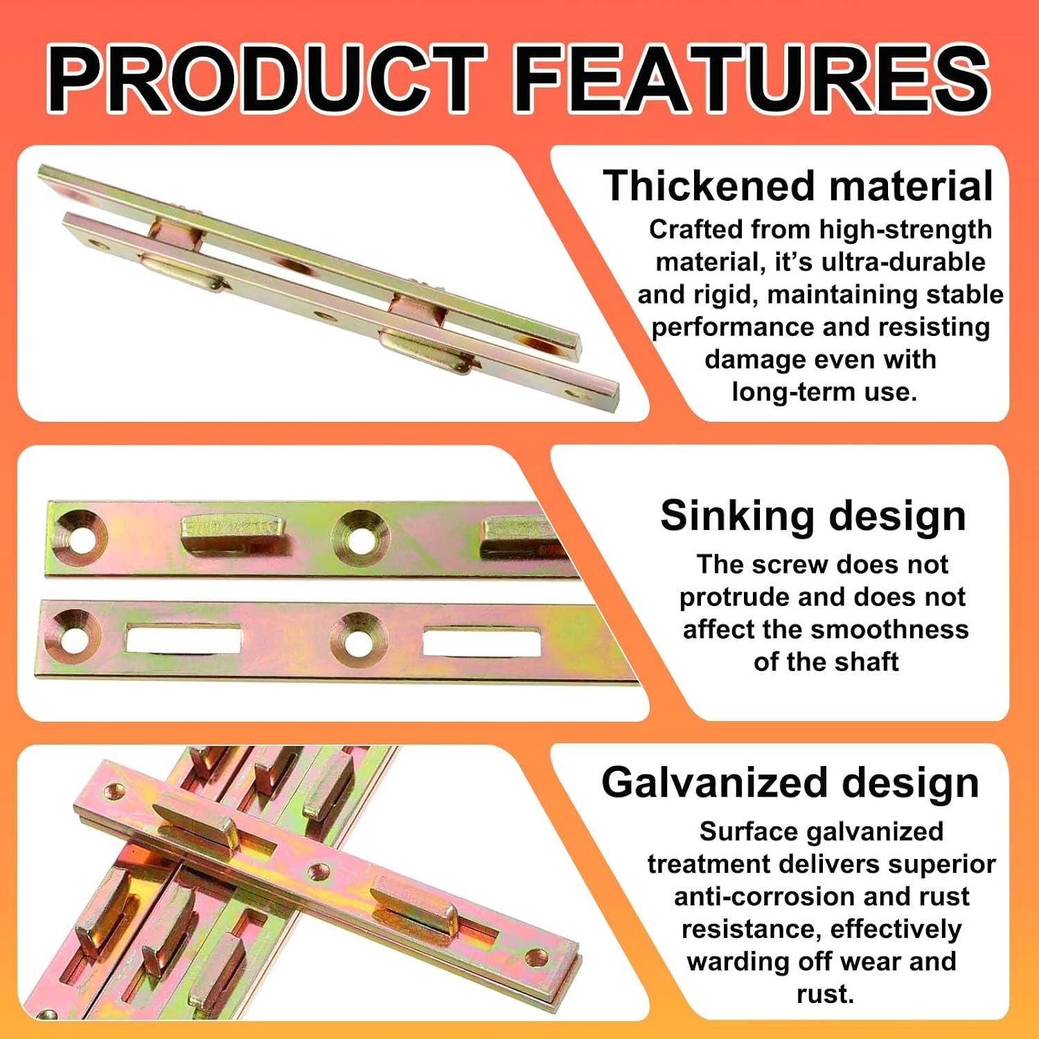 Bed Rail Fasteners 5 Inch Heavy Duty, Set of 4 Bed Rail Brackets for Wood Bed Frames, Zinc Coated Steel Mortise Bed Frame Hardware