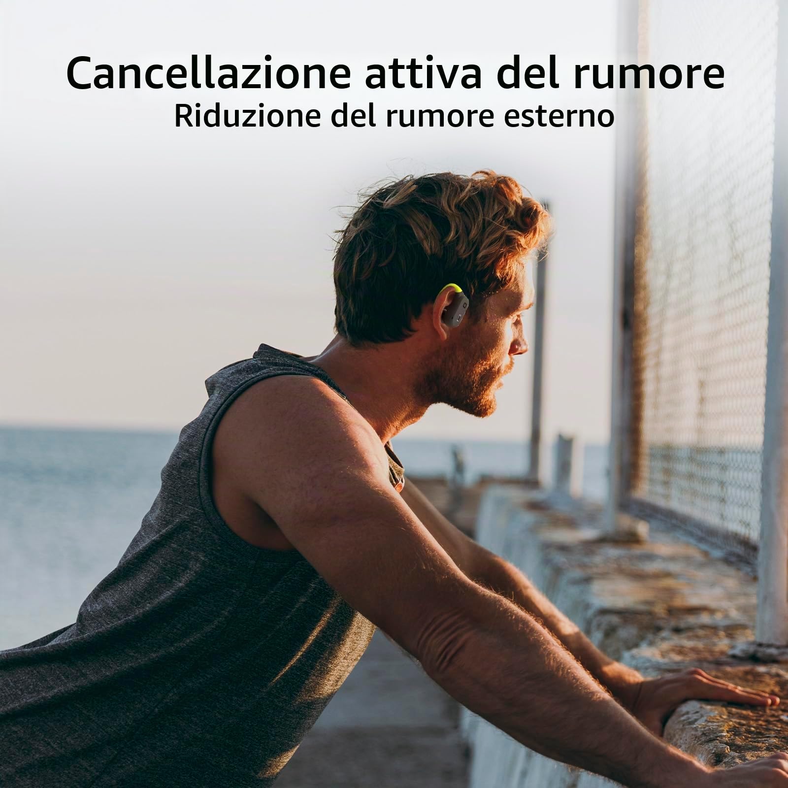 SBS Rhino Twin - Cuffie Auricolari Sport OWS True Wireless, Cancellazione del Rumore Attiva, Custodia di Ricarica, Microfono, Archetti, Controlli Touch, iPhone, Android, 7 ore con una sola carica