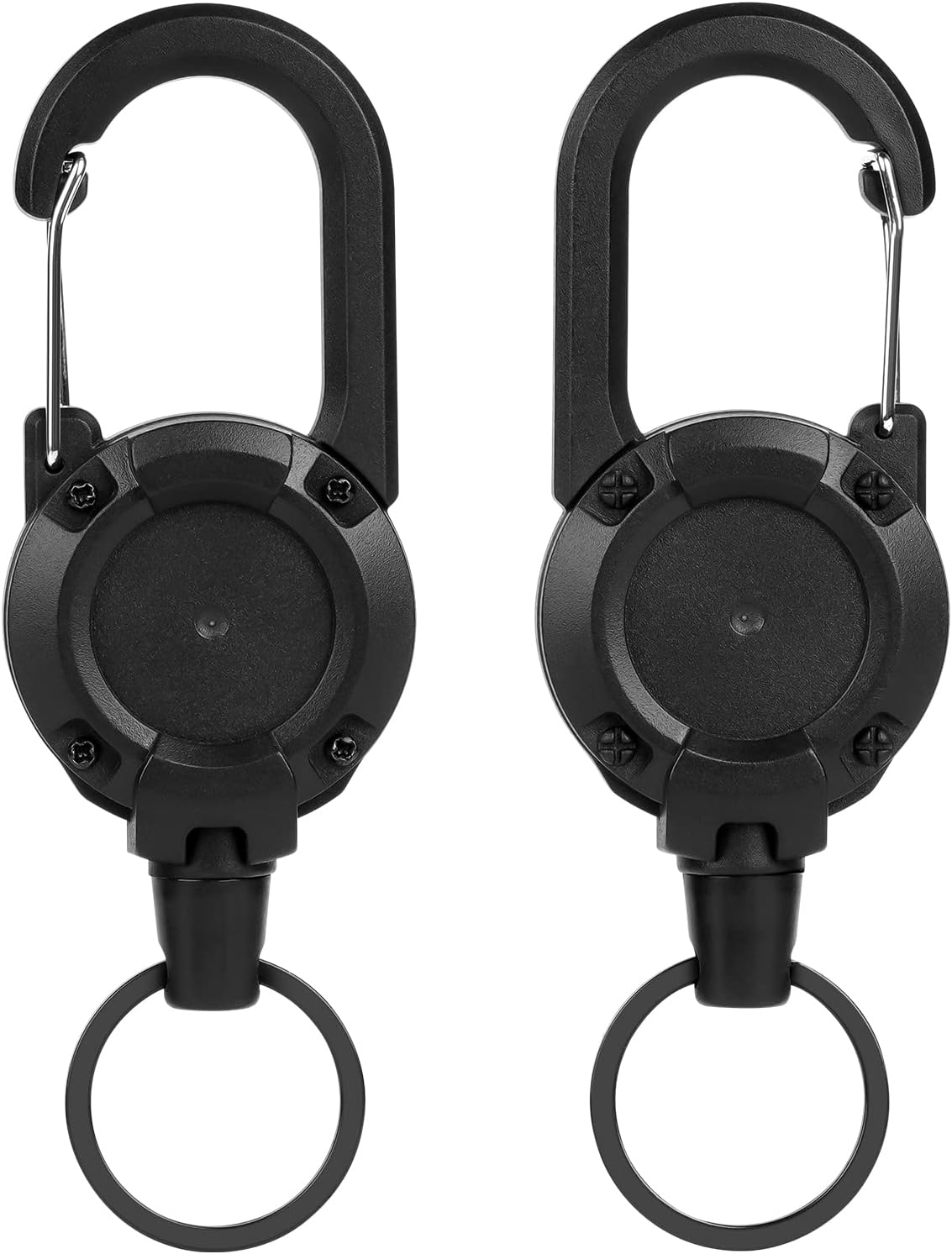 AOMIG 2 Pack Retractable Keychain, Multitool Carabiner Badge Holder, Retractable ID Badge Clip Reel, Retractable Key Chain