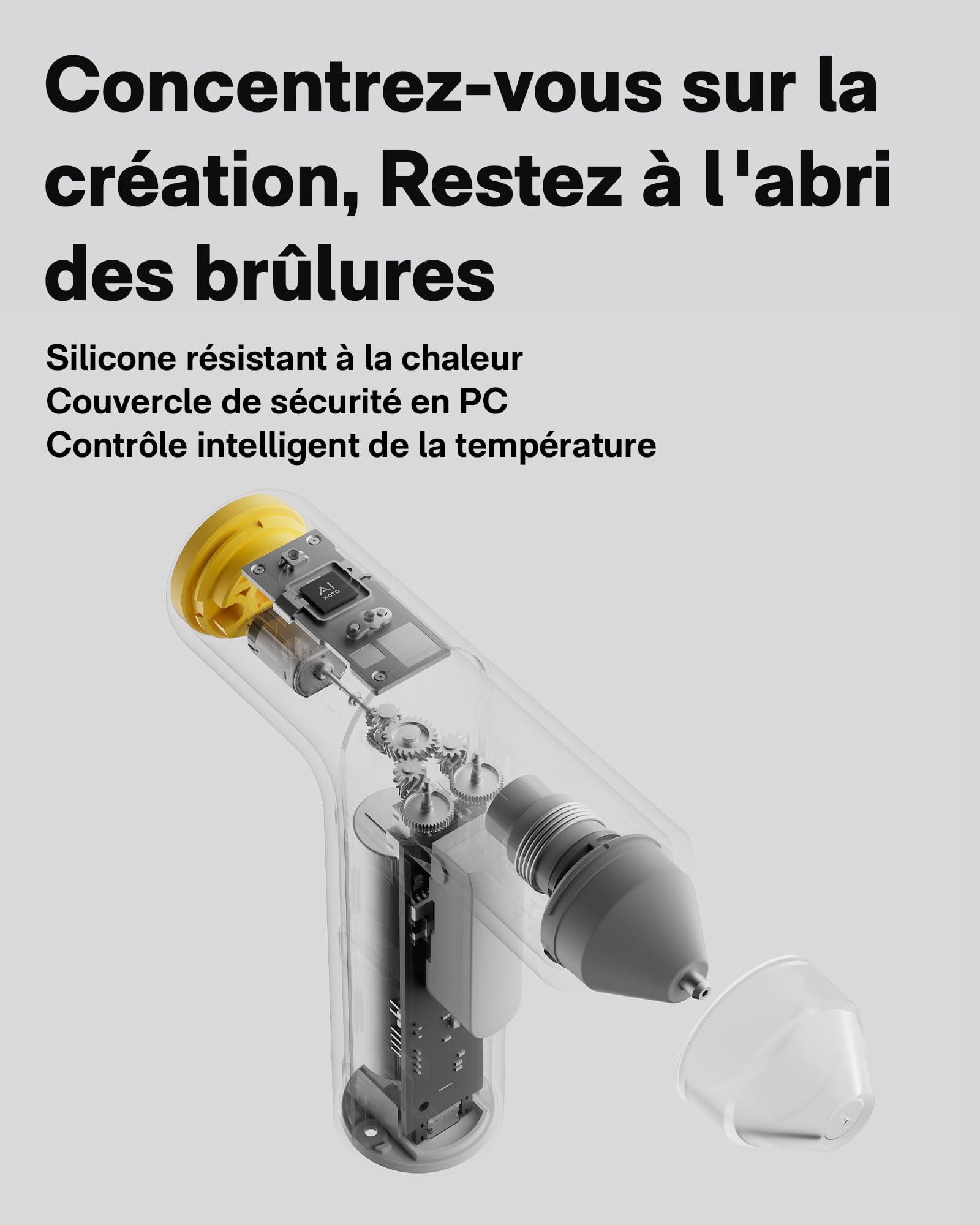 HOTO Pistolet à Colle sans Fil, Pistolets à Chaude Colle Électriques Rechargeable USB-C, 3000mAh, 40X7mm Bâtons de Colle Colorés, Chauffage Rapide de 30s, Distribution Automatique pour DIY/Art/Maison