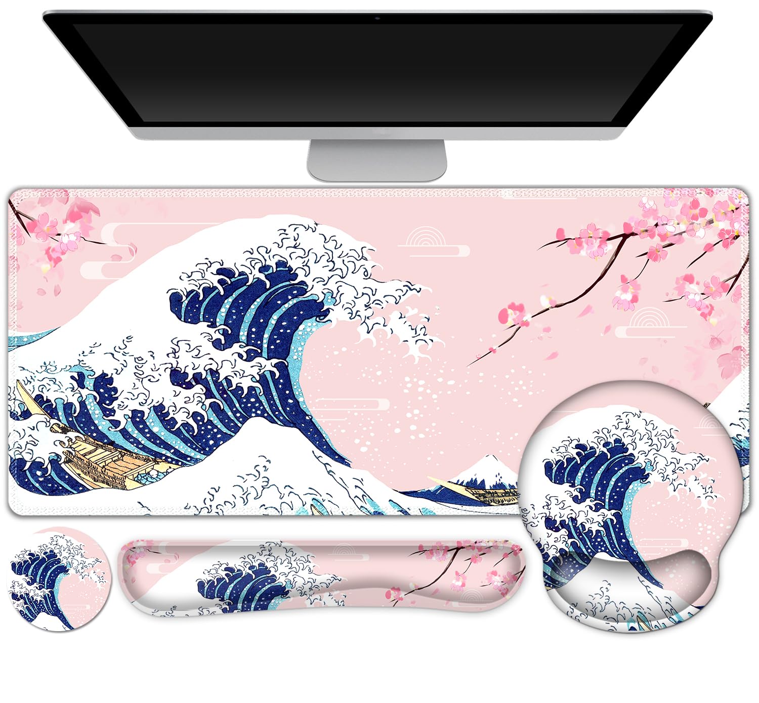 Purple Marble Mouse Pad & Wrist Rest Set - Ergonomic Comfort -21 Purple Marble Mouse Pad & Wrist Rest Set - Ergonomic Comfort -21