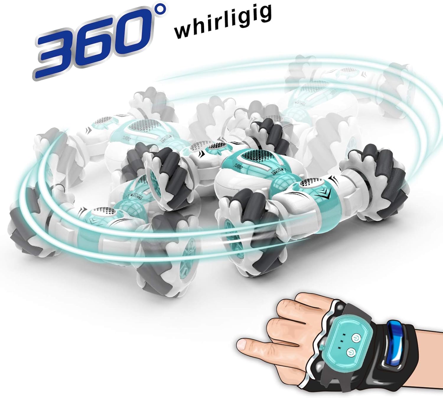 Adaskala S-012 RC Stunt Car Controle Remoto Relógio Sensor de Gesto  Deformável Carros Elétricos de Brinquedo Velocidade Todo o Terreno 2,4 GHz  4WD 360 ° Rotação Whirligig Presente de Veículo Off-Road :