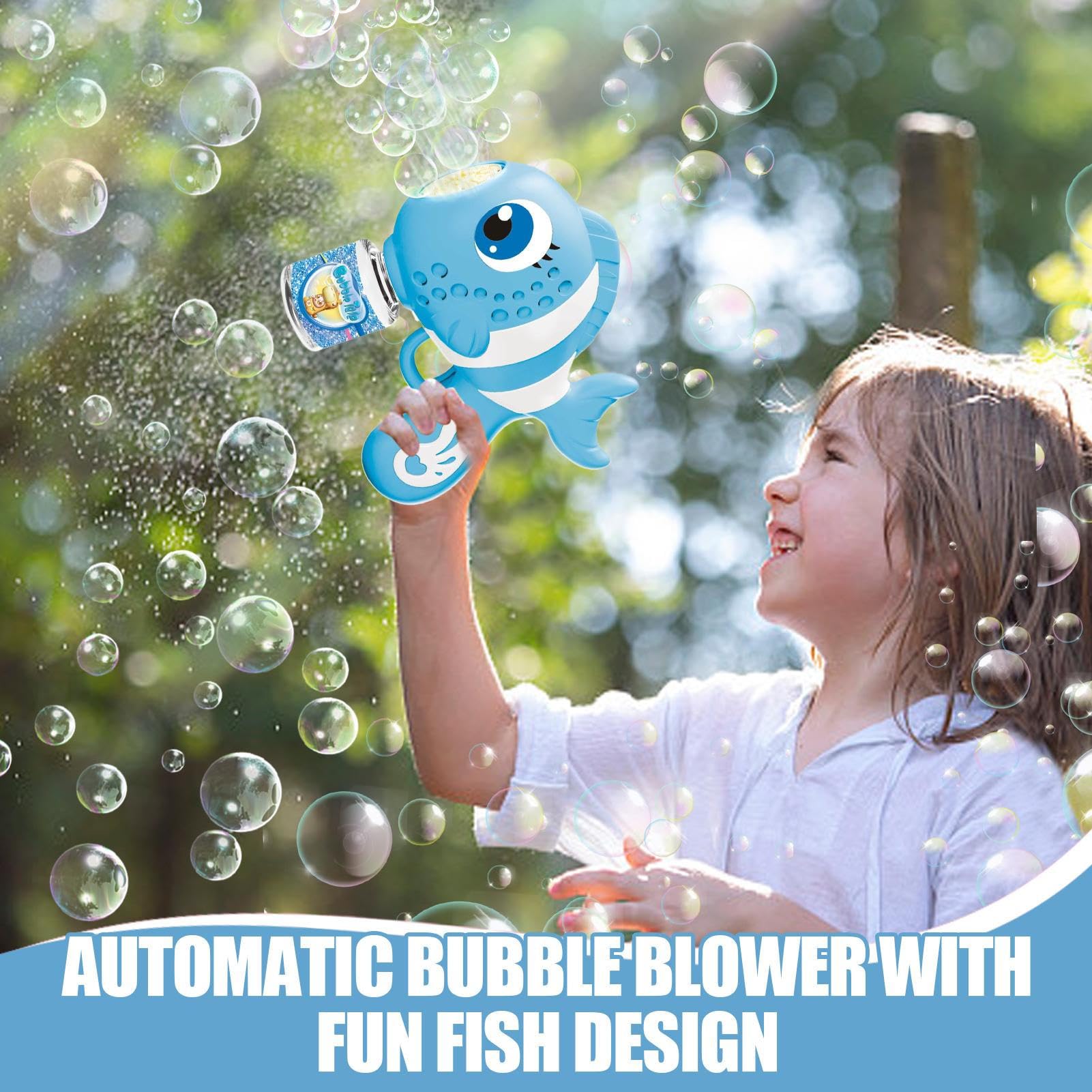 Máquina De Burbujas Automática Con 16 Boquillas – Forma De Animal Marino, Dispensador De Jabón Para Exteriores, Ideal Para Cumpleaños, Pascua Y Jardín, Para Niños Y Niñas