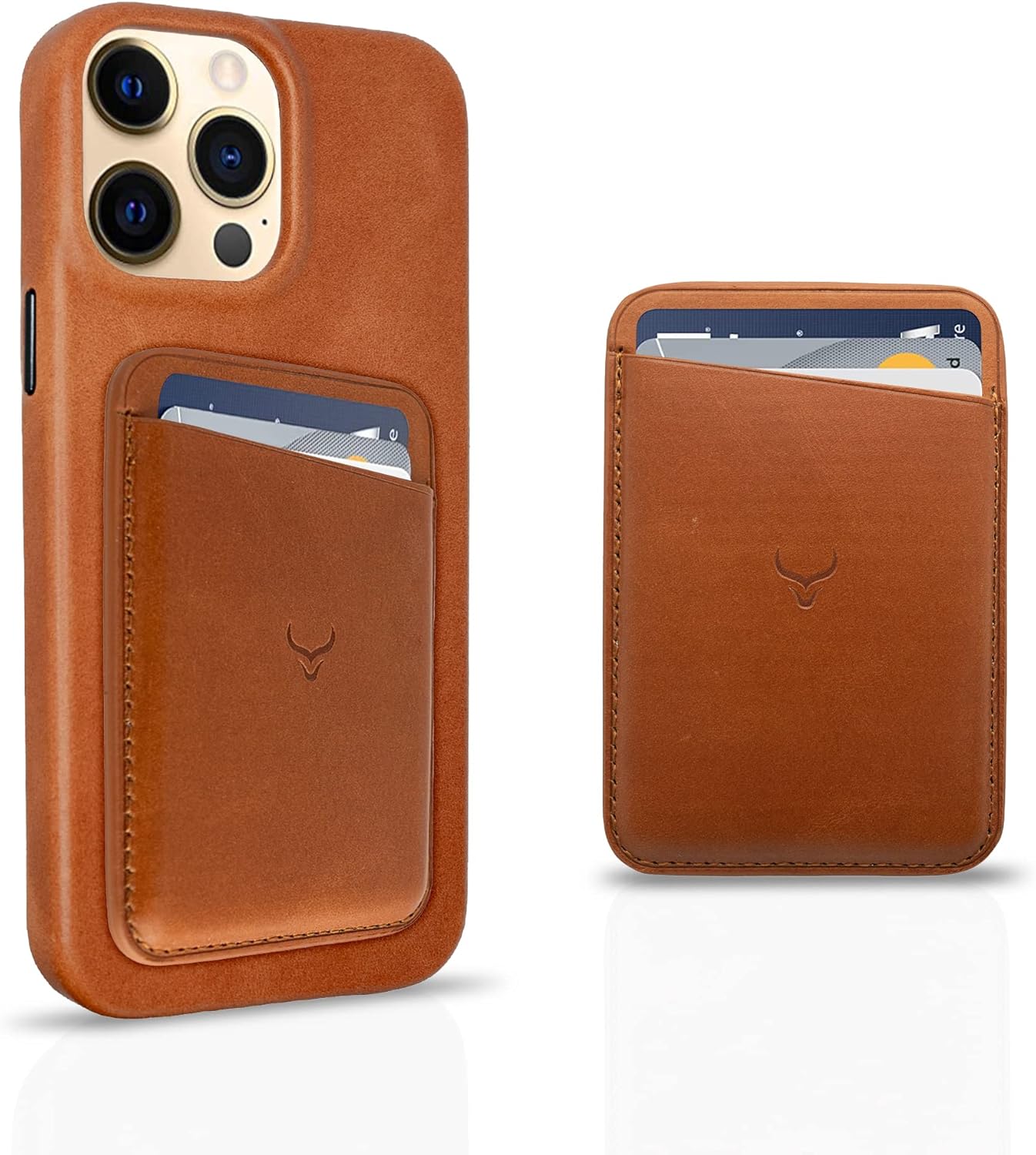 Magnetic Leather Wallet with MagSafe Compatible with iPhone 14 Pro Max 14 Plus 14 Pro 14 iPhone 13 Pro Max 13 Pro 13 13 Mini and iPhone 12 Pro Max 12 Pro 12 12 Mini (Ochre)