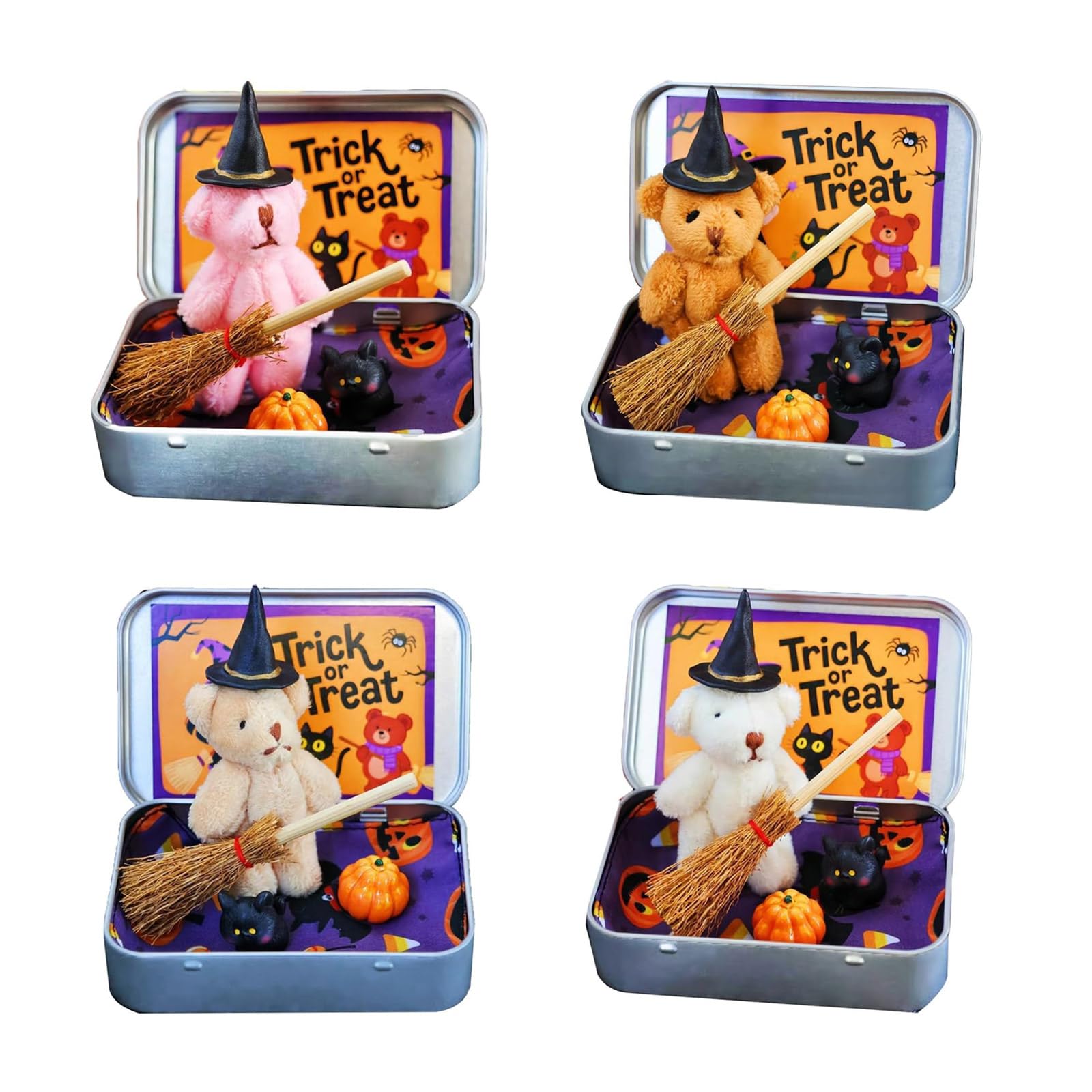 Ensemble de fête ours magicien et boîte en fer d'halloween haut de gamme