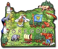 Vista 1 de Imán de Oregon Artwood State - Recuerdos coleccionables y regalos por Classic Magnets