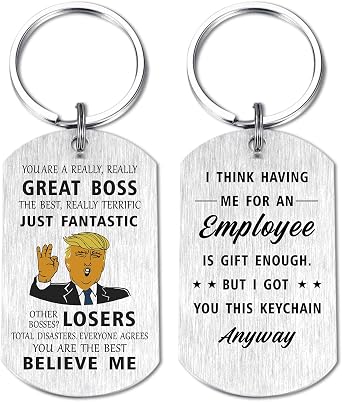 Mataly Funny Boss Gifts for Women Men - Great Boss Keychain for Birthday, Christmas, Appreciation Gifts