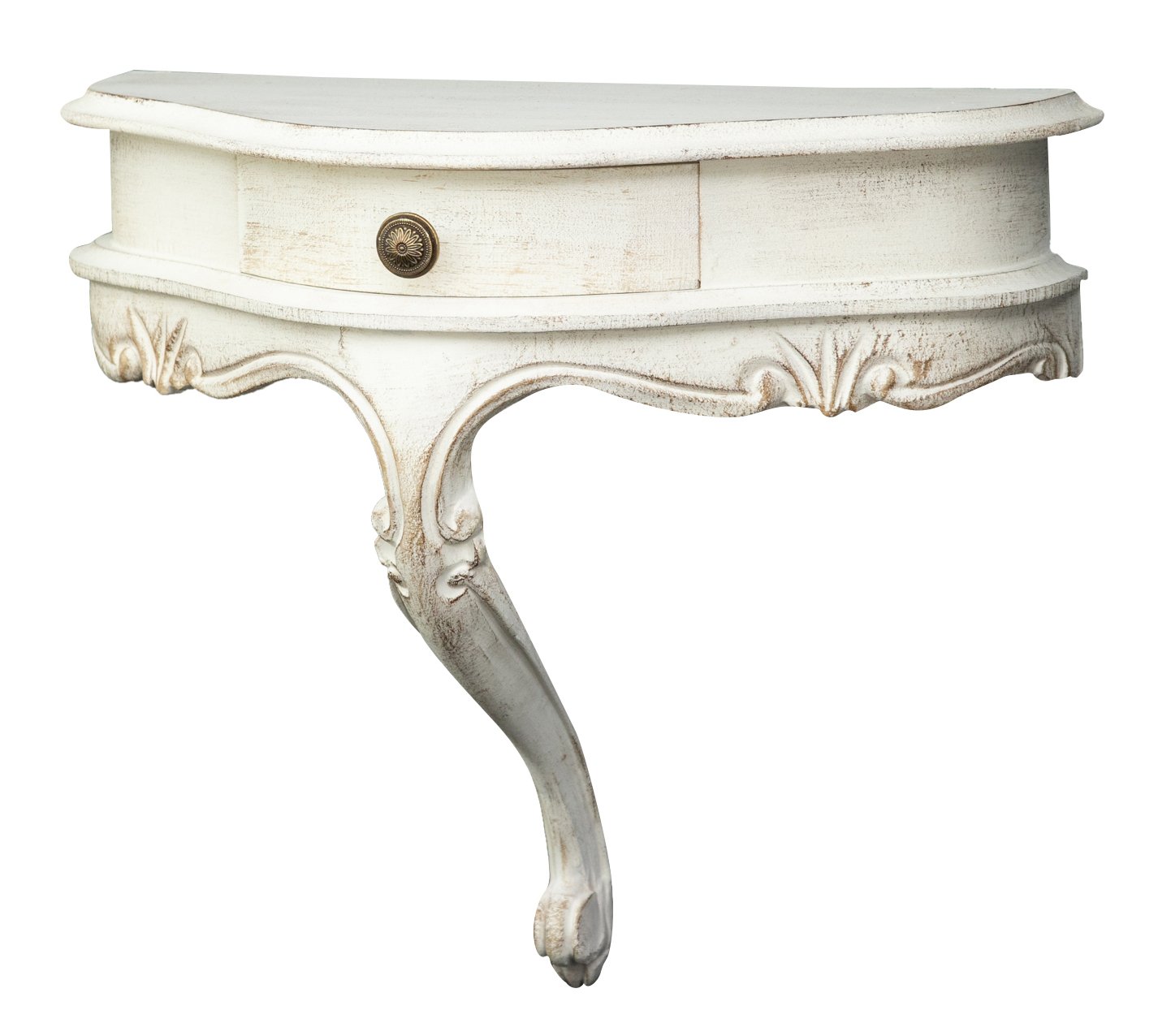 Étagère d'angle cuisine en bois blanc antique Biscottini L43xH39cm