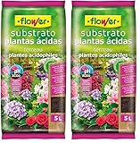 Flower - Substrato para Plantas Ácidas | Apto para Azaleas, Hortensias, Camelias, Gardenias | Incluye Guano, Abono y Fertilizante Universal | Marrón, 24x4.5x39 cm (Paquete de 2)