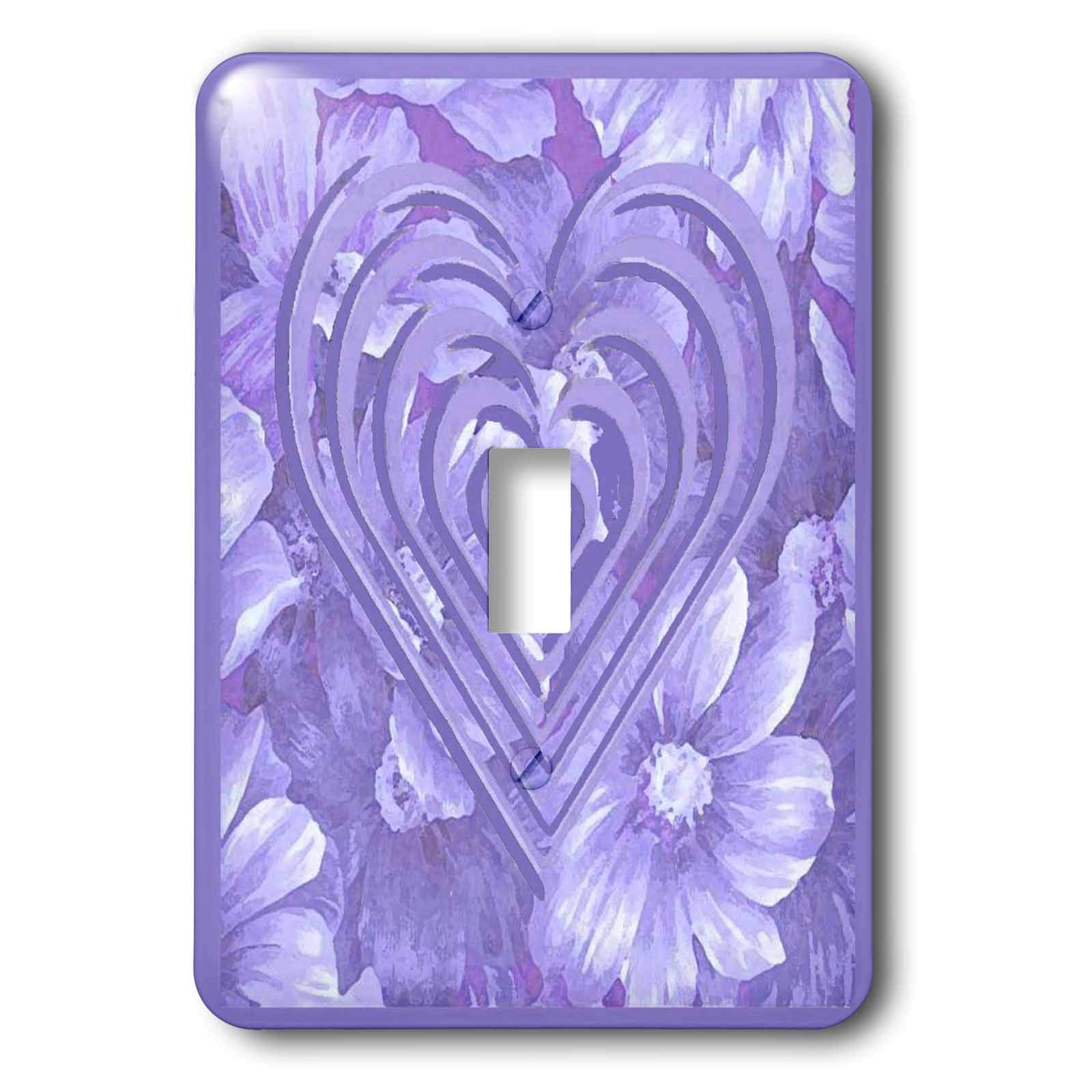 Interrupteur à baïonnette 3dRose LSP_29583_1 imprimé Purple Heart on Flowers