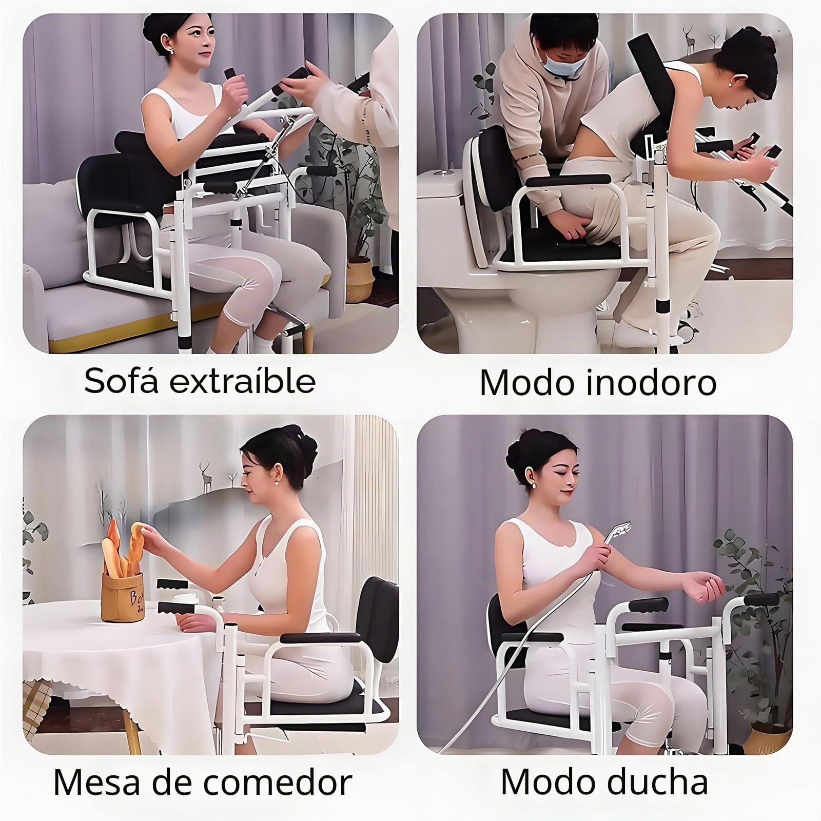 Silla De Transferencia Para Pacientes, Elevador De Pie Y Sentado, 4 En 1, Portátil, Con Ruedas, Para Adultos Y Personas Con Discapacidad En Casa, Fácil De Usar, Capacidad De Peso De 400 Lb Blue