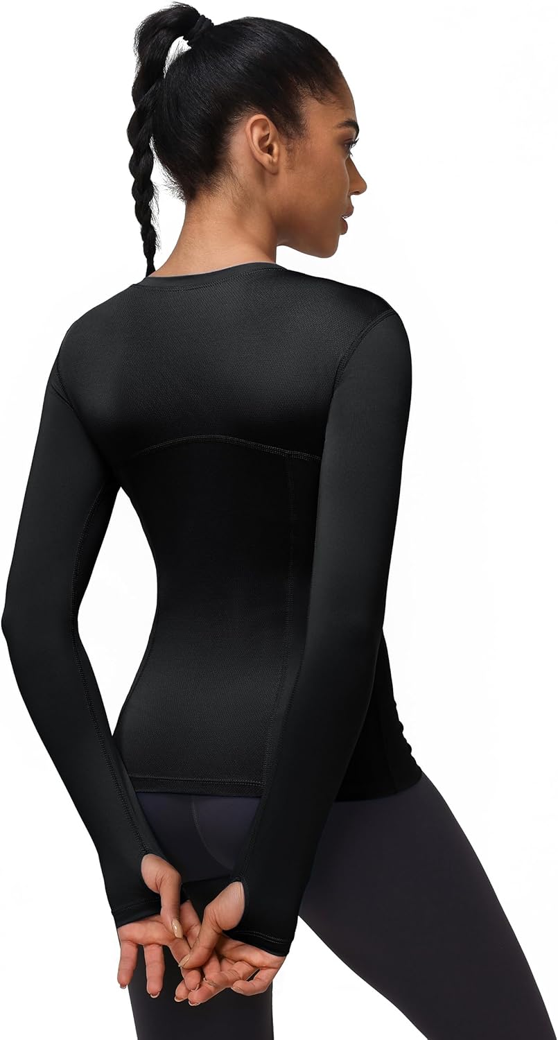 Women's Sun Protection Compression Shirts UPF 50+ Long Sleeve Workout T-Shirts Rash Guard Athletic Tops - Image 3