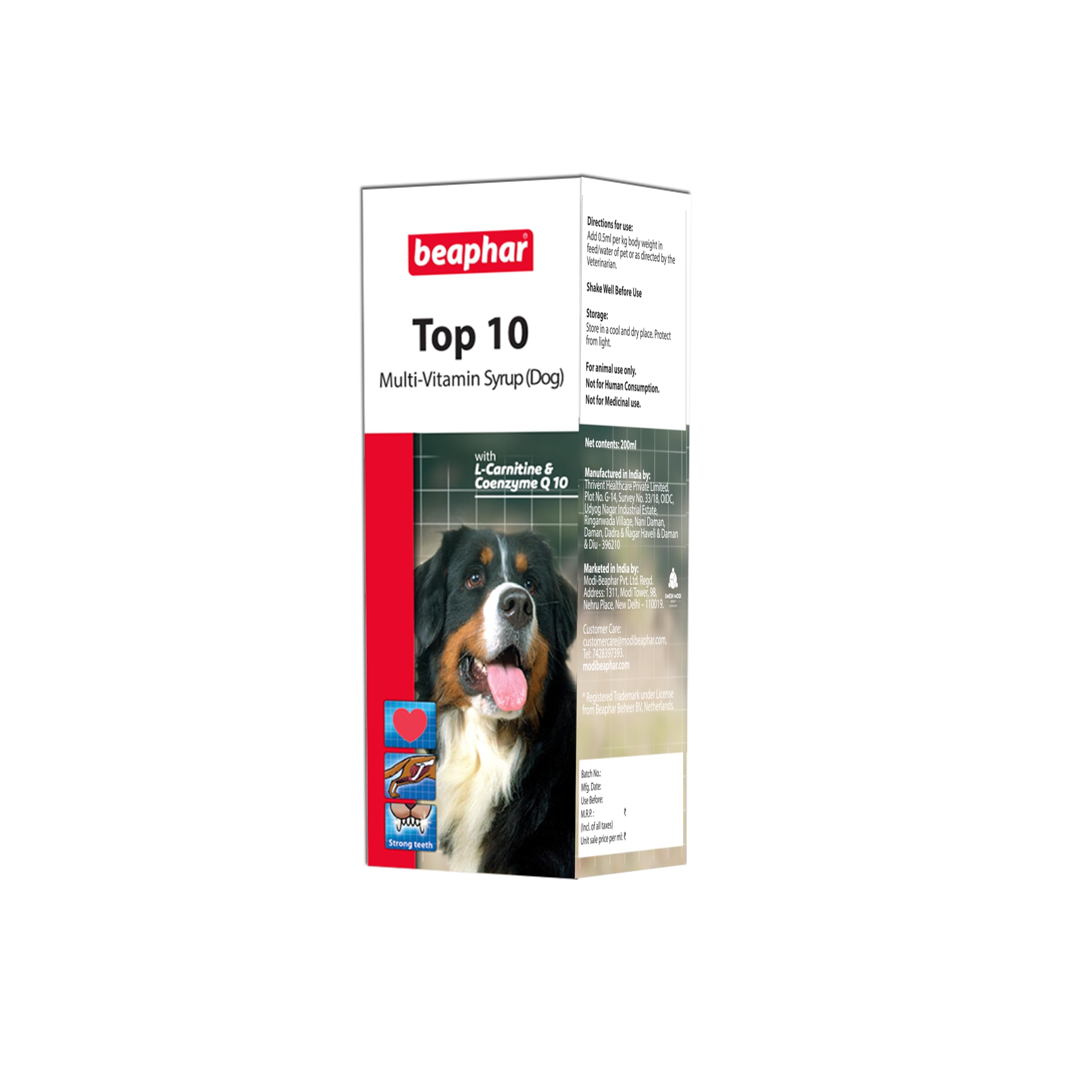 Beaphar Top 10 Multi-Vitamin Syrup for Dogs | 200ml | Improves Overall Vitality and Internal Strength-image-37
