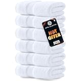 Luxury White Hand Towels - Soft 100% Turkish Cotton | Highly Absorbent Hotel spa Bathroom Towel Collection | 16x30 Inch | Set of 6