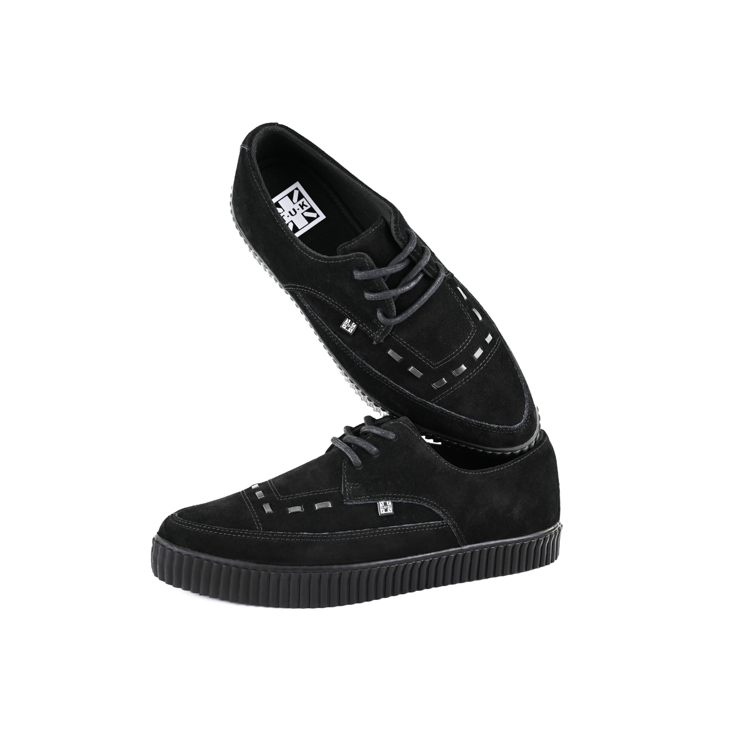 T.U.K. Pointed Creeper Sneakers - Zapatos Hombre y Mujer - Estilo Punk Gótico y Rockero Zapatillas de Lona y Gamuza con Cordones