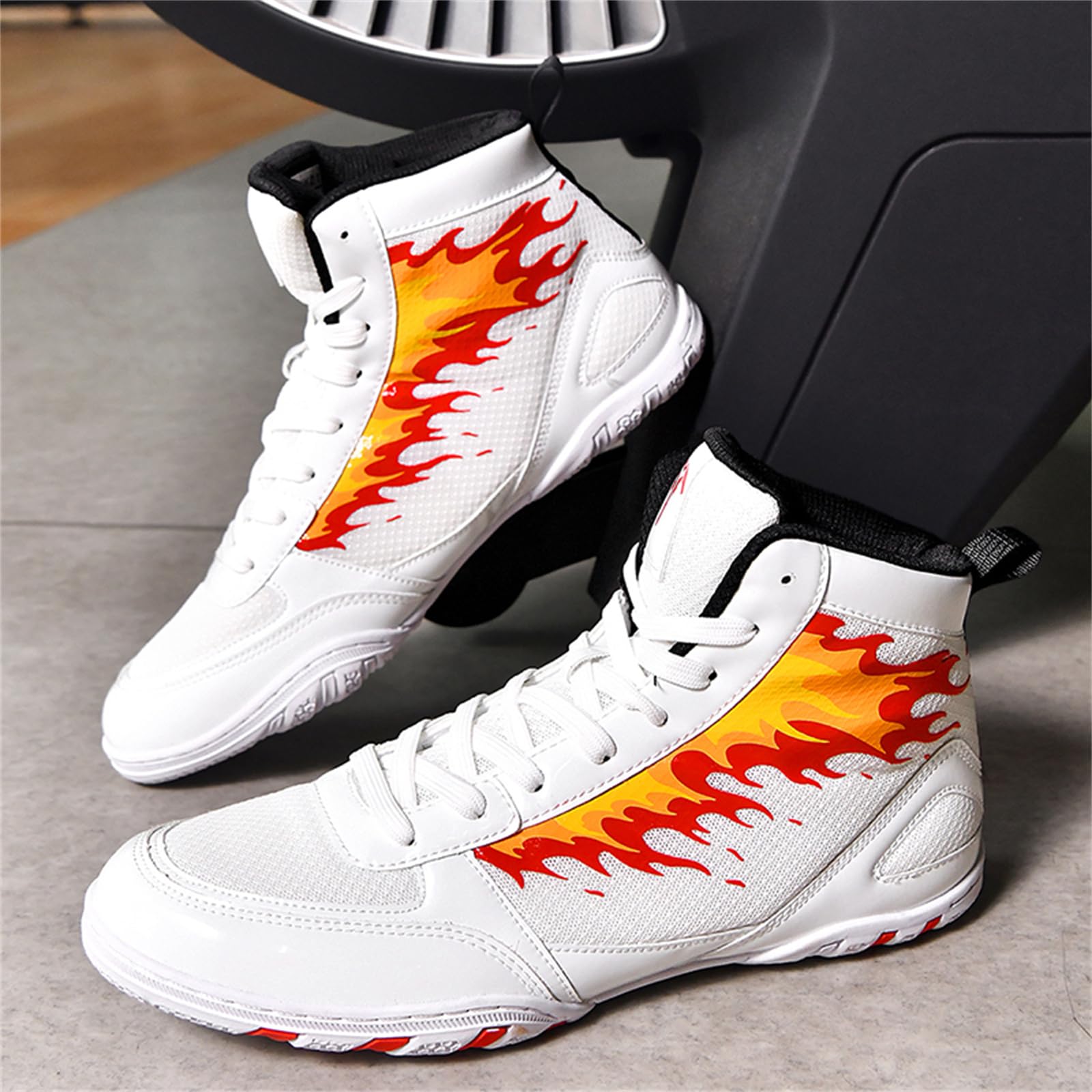 Zapatos De Boxeo Hombre De Caña Alta para Entrenamiento De Lucha Libre Y Artes Marciales Botas De Combate Ligeras Y Descalzas