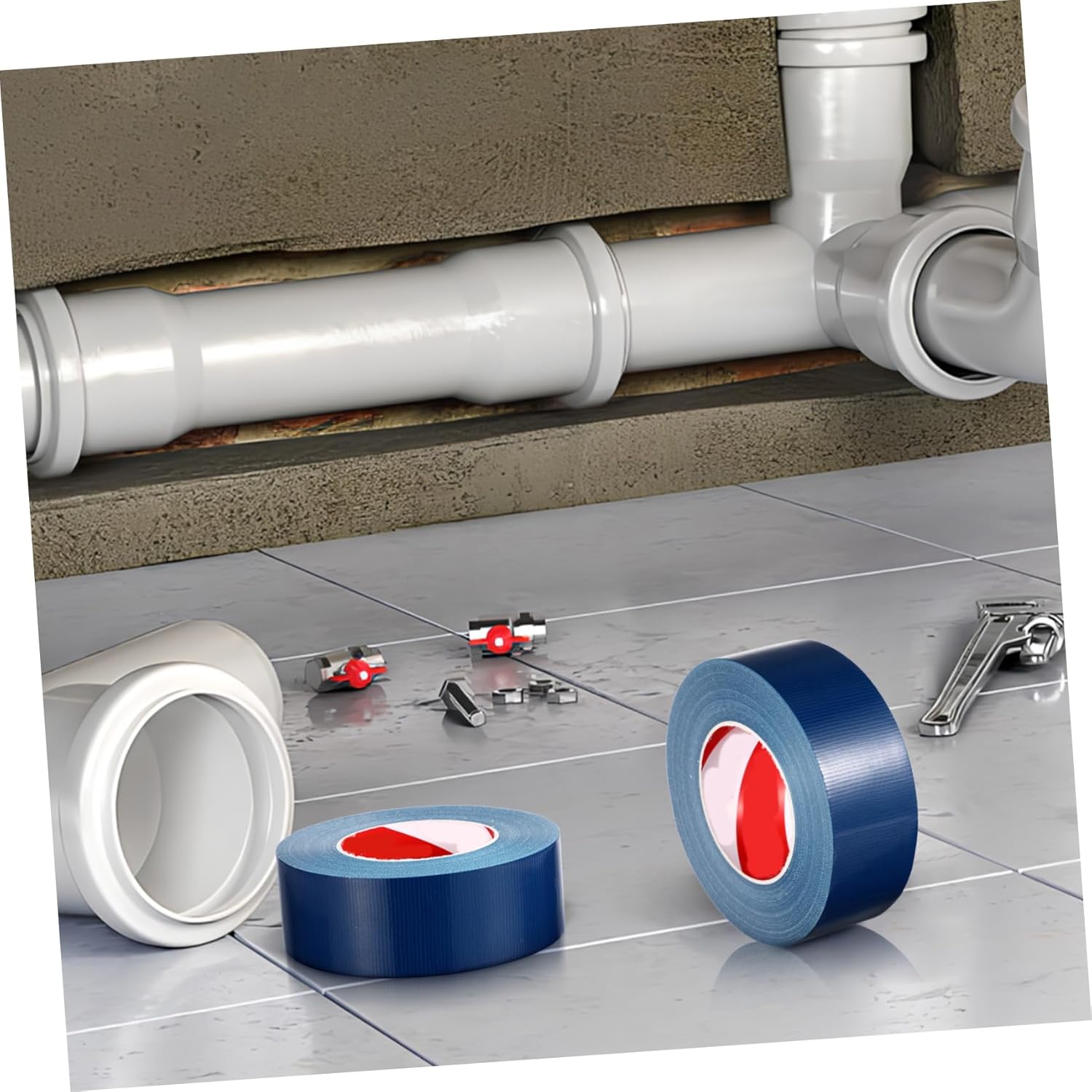 3rolls Heavy Duty Duct Tape and Wear Resistant for Repairing and Fixing Pipes Use