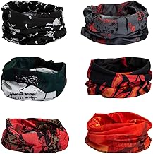 CICMOD Multifonction Bandana, 6PCS Tour de Cou Bandeau Headwear Cache Cou Sport Cheveux Moto Extérieur Taille Unique