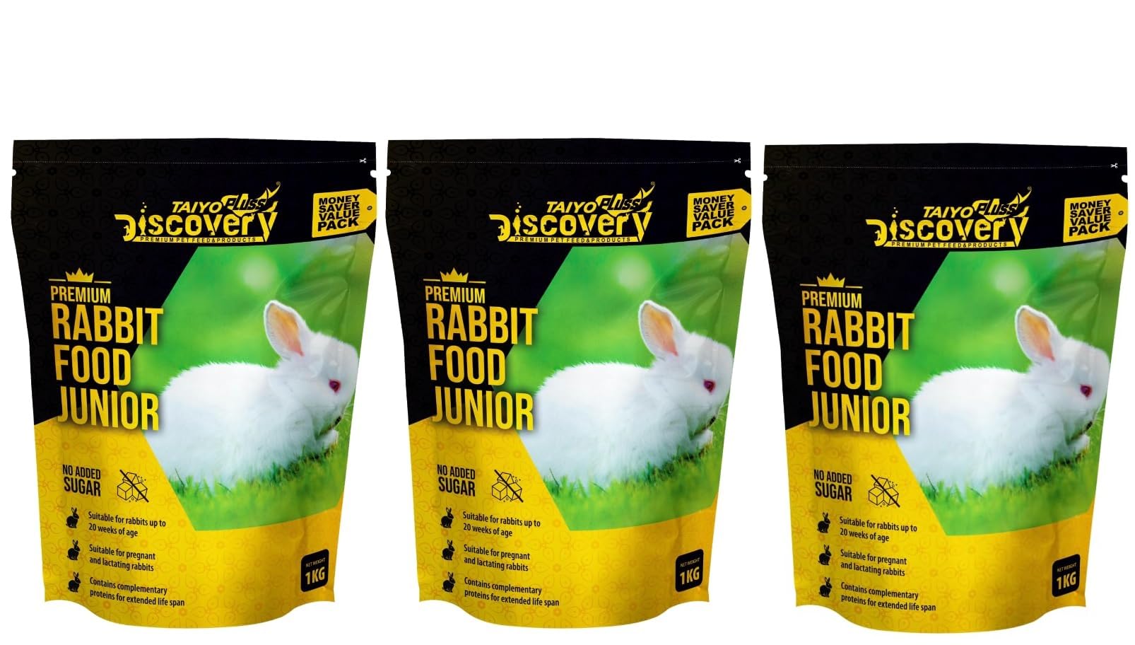 Taiyo Pluss Discovery Premium Junior Rabbit Food - 1 kg Pouch (Pack of 3) (B0DFTM5DMQ) Amazon Price History, Amazon Price Tracker