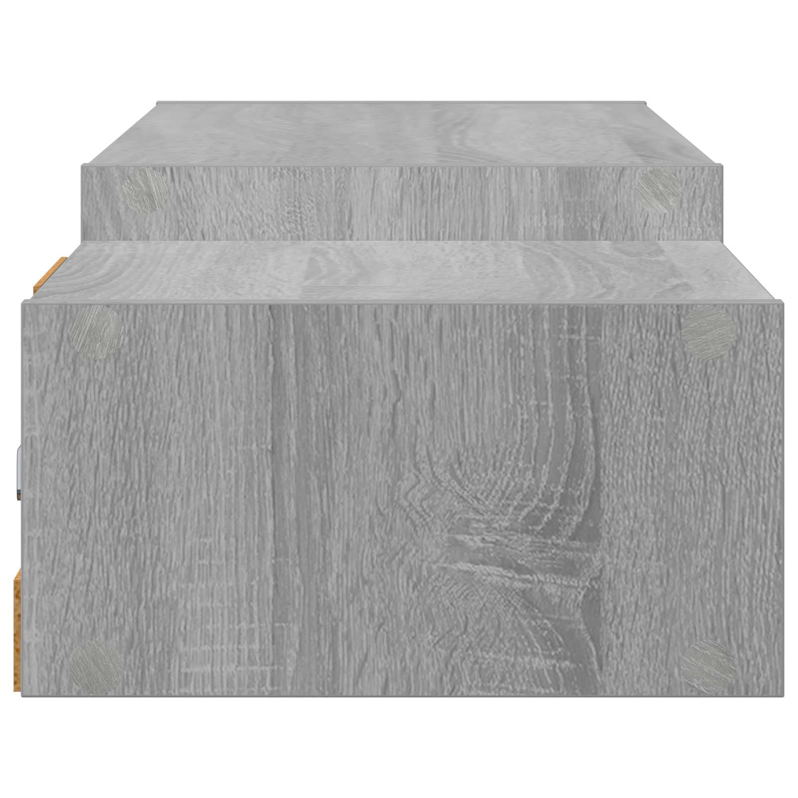 Makastle Wandmontierter TV-Schrank mit 3 Regalen aus Holzwerkstoff, Wandhalterung für Wohnzimmer, schwebendes Design, 140 x 28 x 21 cm, Rechteckig