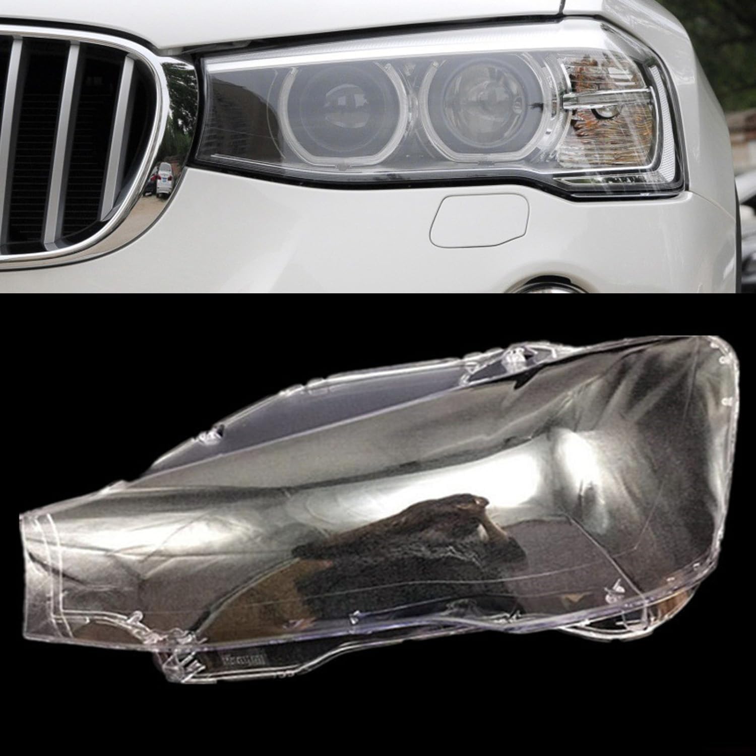 Transparent Automotive Headlight Covers Shell,Car Headlight Lens Cover Shell,Auto Headlamp Shell,for X3 F35 2014-2017,Right