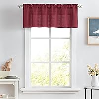 Vista 13 de Melodieux Cortinas semitraslúcidas blancas de 24 pulgadas de largo para cocina, cafetería, dormitorio, ventanas pequeñas, con bolsillo para barra