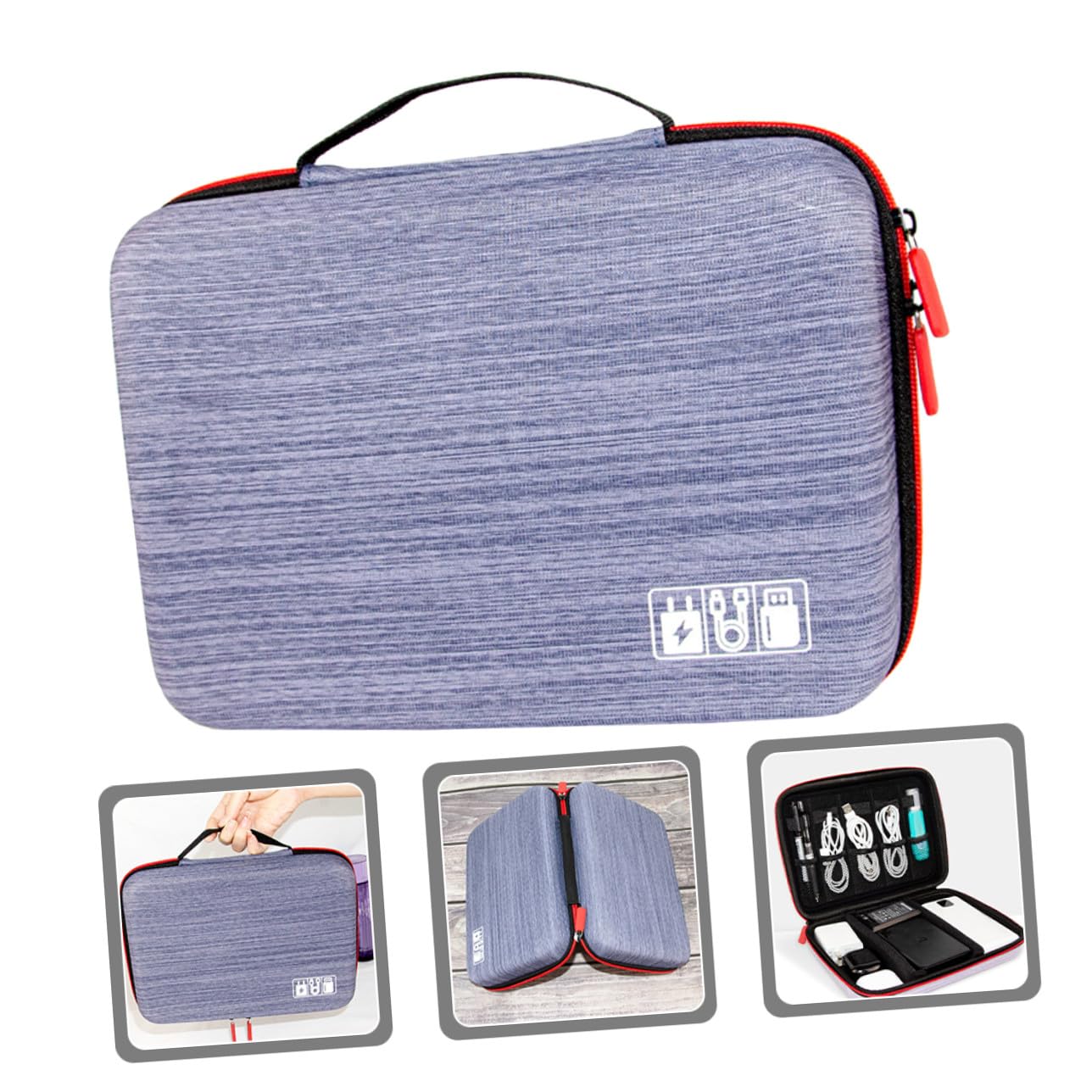 Bolsa Organizadora de Cables Ligera y Resistente al Agua Tela Oxford y Eva para Almacenamiento Electrónico y Accesorios Digitales