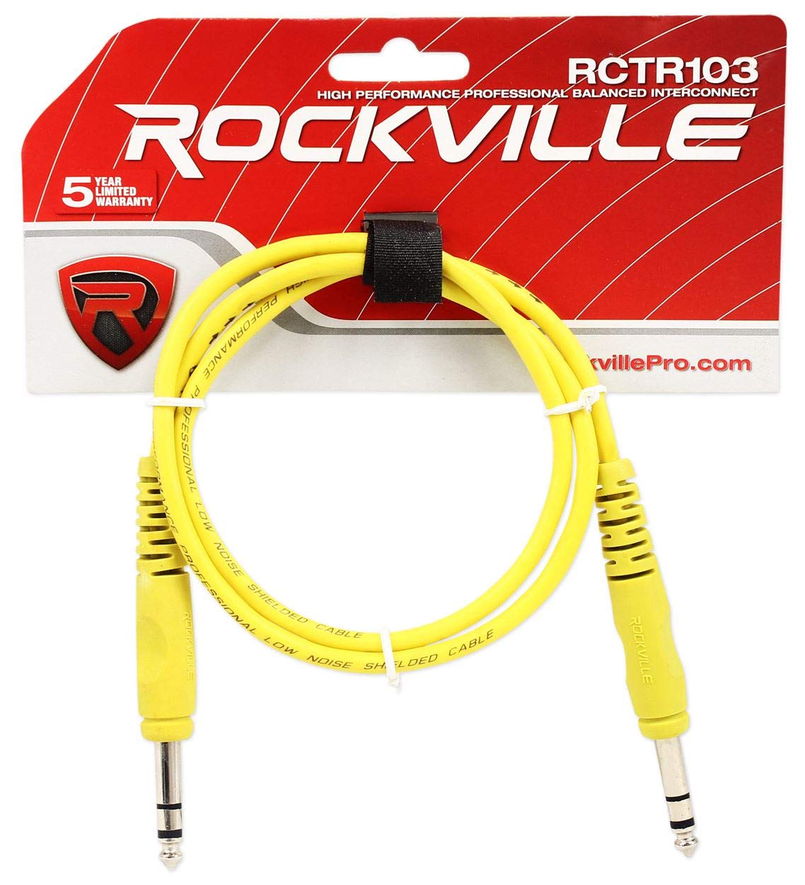 Amazon.com: Rockville RCTR103Y 3ft 1/4'' TRS to 1/4'' TRS Cable