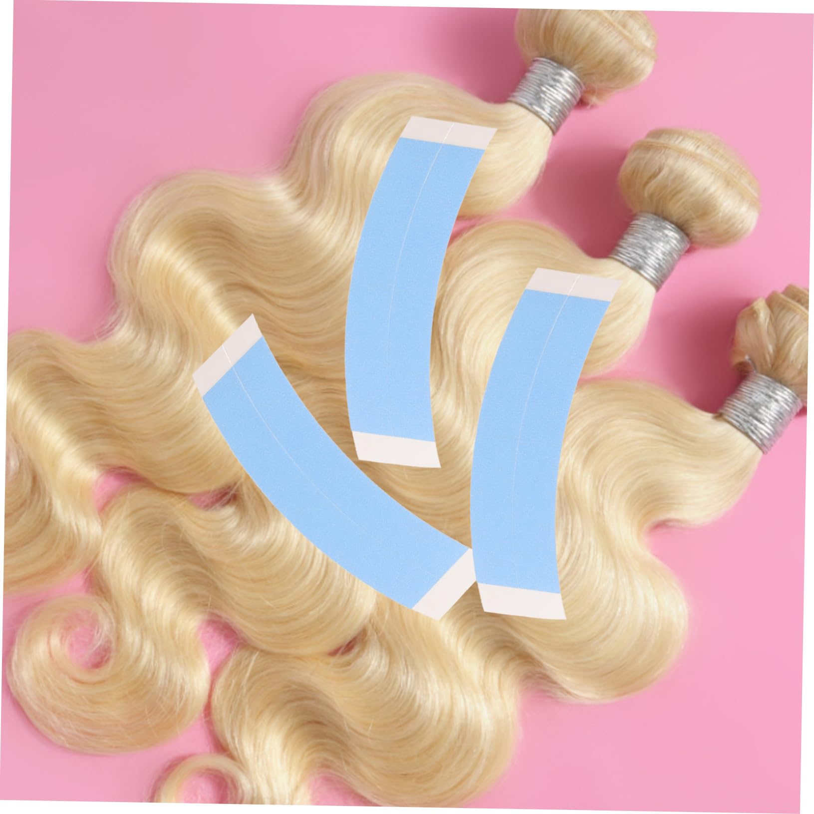 SHERCHPRY Cinta De Doble Cara Double Sided Tape Waterproof Tape Cinta De Tupé De Encaje Pelucas Cintas De Encaje Cinta Frontal De Encaje Peluca Adhesivo Pegamento Blue 36 Piezas X 4