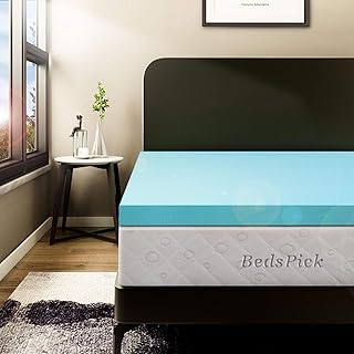 BedsPick 2 Inch Memory Foam Mattress Topper Full Size Soft Double Bed Topper Gel Memory Foam Mattress Pad