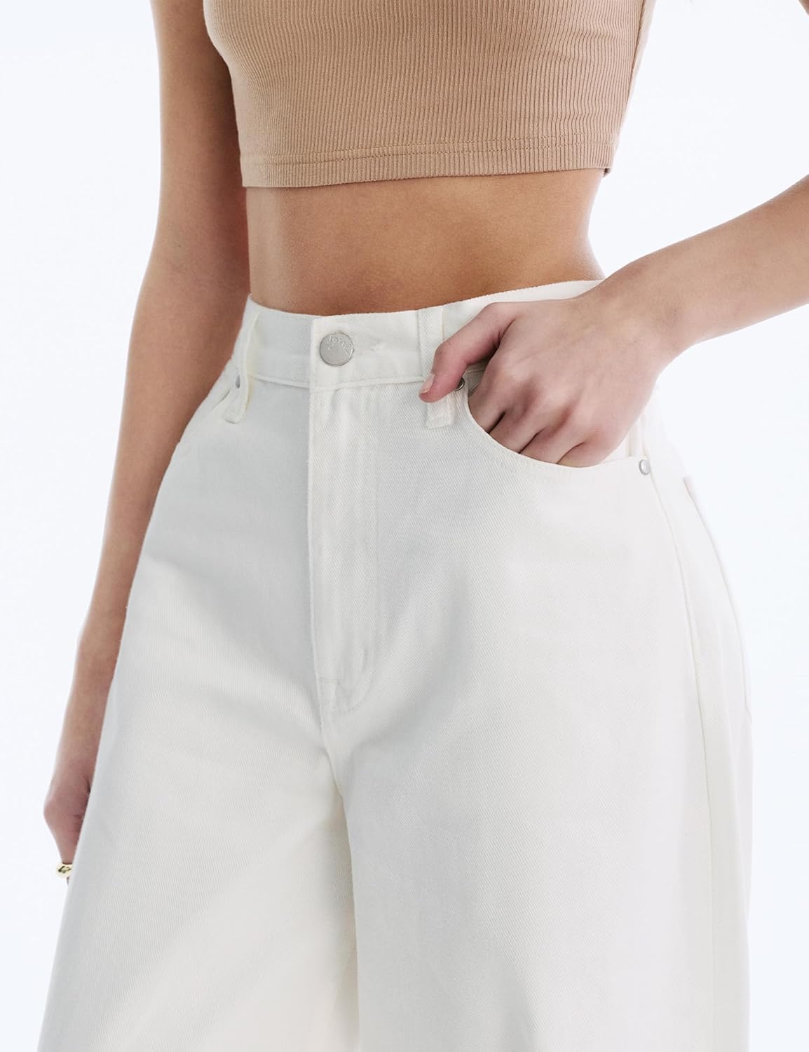 Women's Adjustable Wasit Wide Leg Jeans Baggy High Waisted Jeans Y2K Casual Trendy ... - Image 2