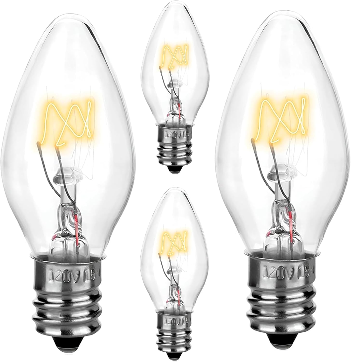HQRP 4-Pack 15W 120V Light Bulbs Compatible with Better Homes and Gardens Wax Warmers