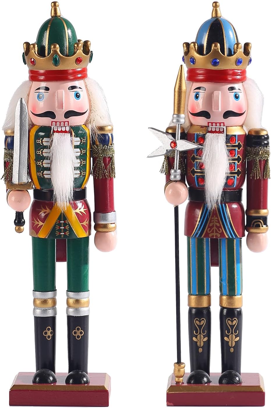 15-Inch Thanksgiving Nutcracker Figurine, Wooden Hunter with Turkey, Pumpkin Pie & Rifle, Handcrafted Festive Harvest and Christmas Decoration for Home, Tabletop or Fireplace