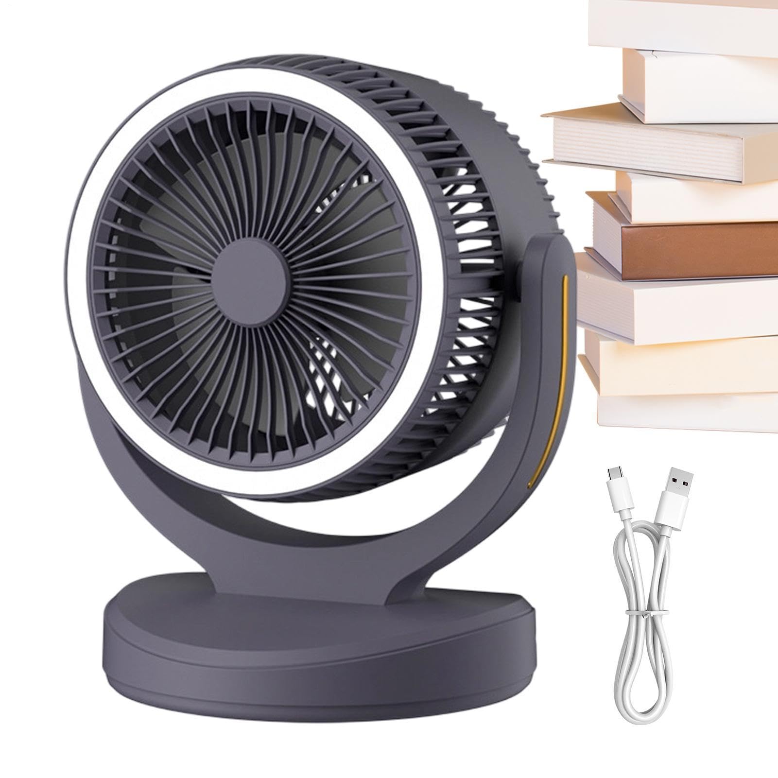 Ventilatori da tavolo per la camera da Portatile 2400mAh Ricaricabile 3 | Ventilatore Personale Da Tavolo Per Interni, Studio, Camera, Soggiorno, Dormitorio E Ufficio